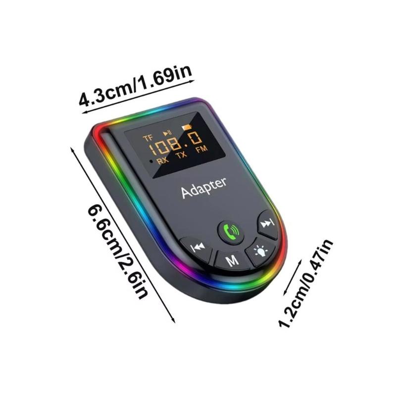 Portable Transmitter Receiver with LED Display TF Card Support AUX HIFI Sound Adapter for Car PC TV Headphones Speakers