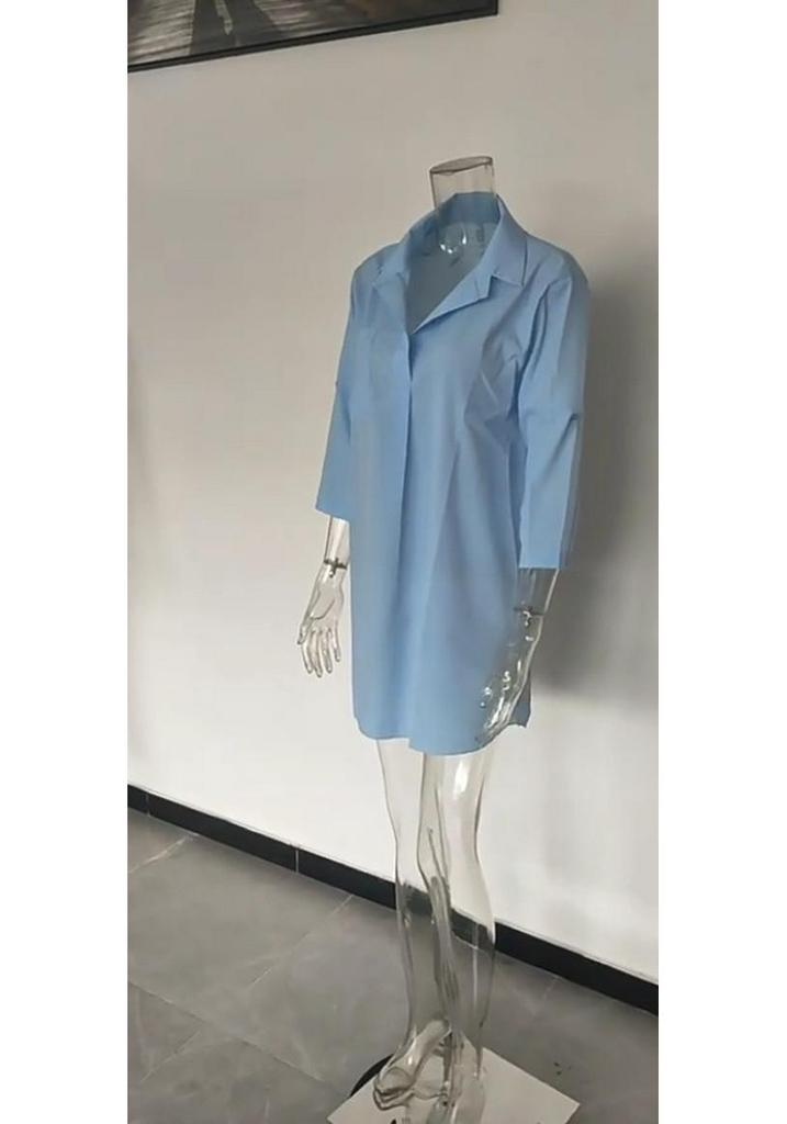 Camicia Versatile in Chiffon con Tasca da Donna 2026 - Colore Unito, Moda Europea e Americana