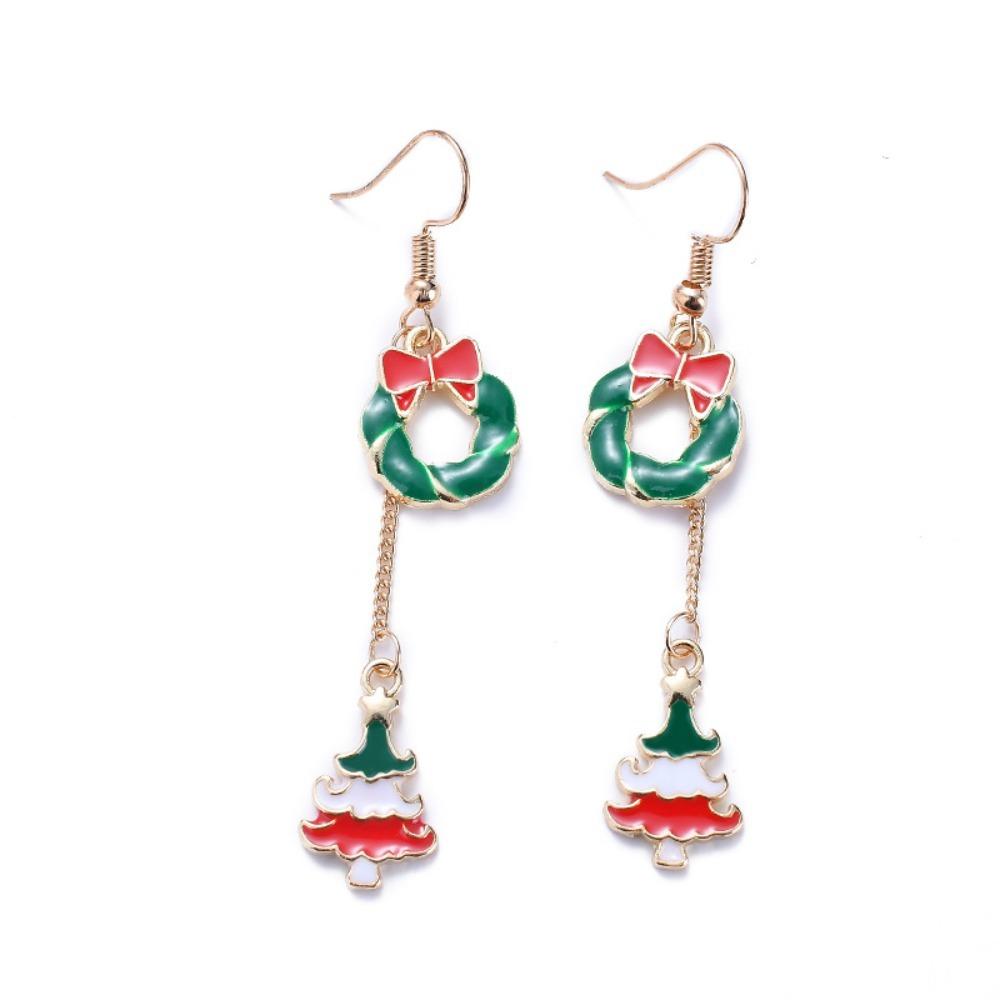 

Pearl Merry Christmas Earrings Rhinestone Christmas Bell Pendant Xmas Dangle Earrings Gift Garland