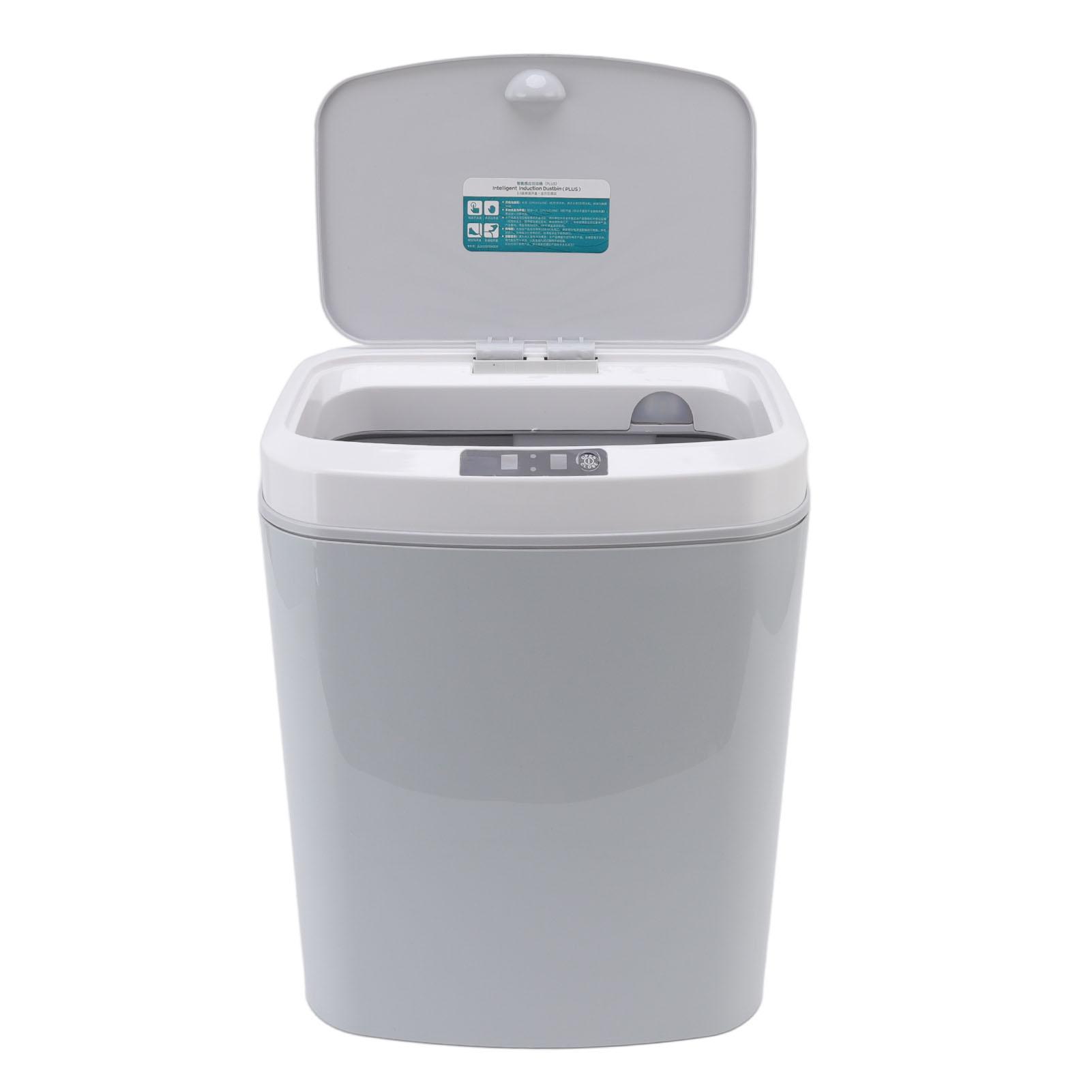 Smart Trash Can 16L Infrared Induction Button Control Manual   Household Automatic Trash Can with Night Light