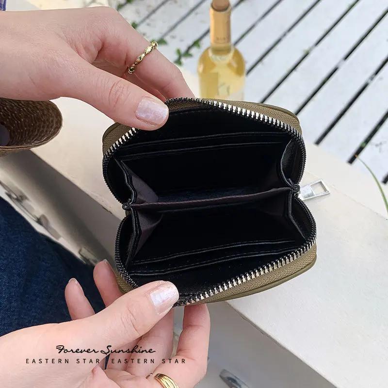 Compact PU Leather Wallet for Women Cute Versatile Short Purse for Girls and Ladies
