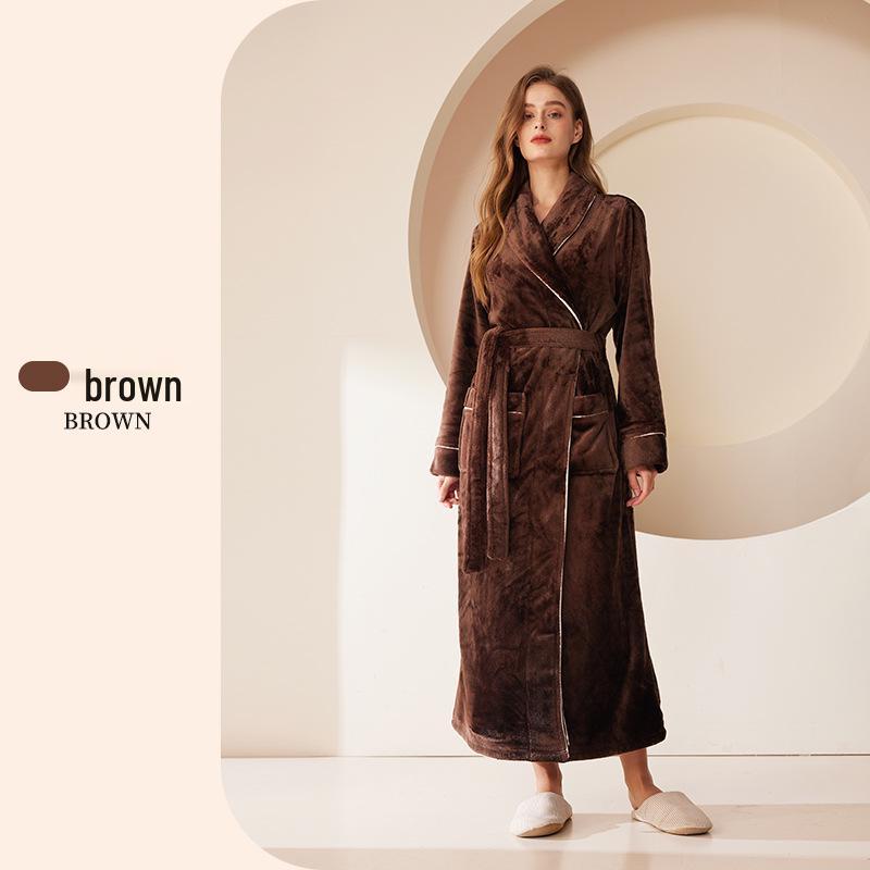 Thick Flannel Couple Bathrobe - Plus Size Homewear for Women & Men