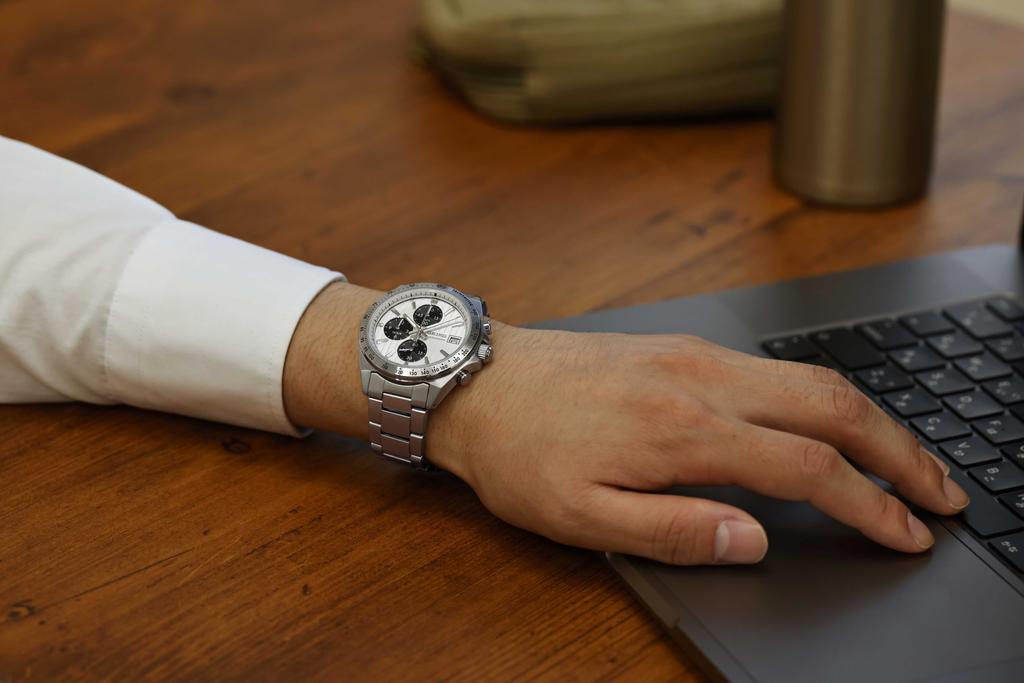 Seiko Selection S Series Quartz Chronograph Watch Vertical SBTR039 Silver Men's Battery-Powered (Three Eyes)