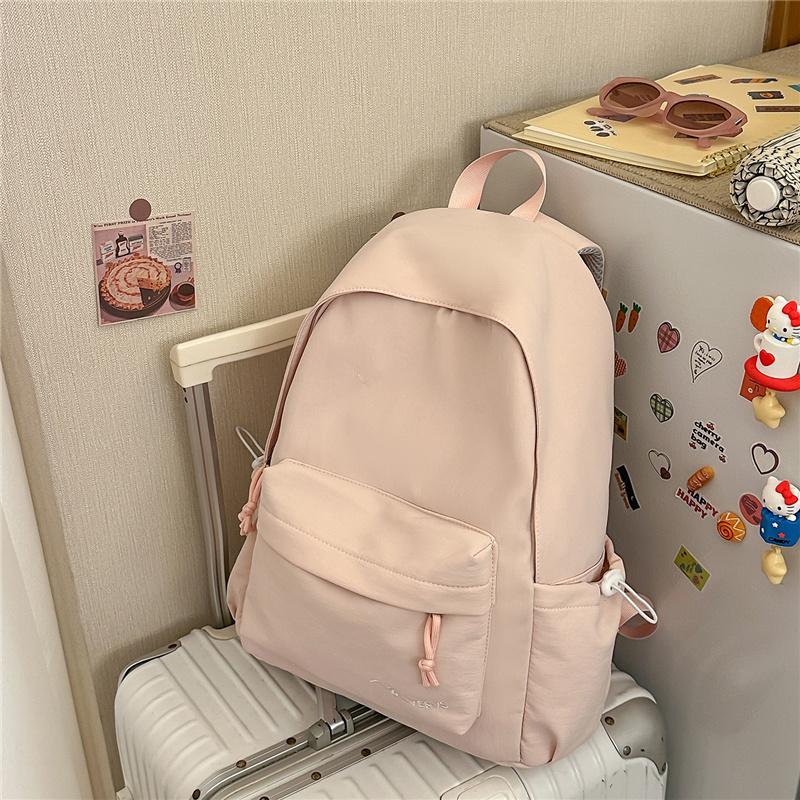 Solid Color Student Schoolbag Women's Backpack