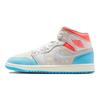 Air Jordan 1 Mid Sail Hot Lava Blue Chill Women Sneakers Muslin IM7420-133