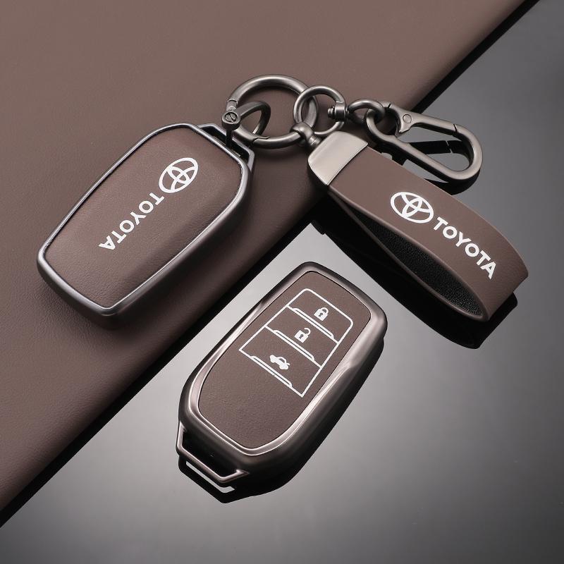 

Шкіряний чохол-футляр для ключа автомобіля для Toyota RAV4 Crown Hilux Fortuner Yaris Prius Corolla Camry Land Cruiser Avensis Verso Prado C