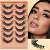 False Eyelashes Naturally Curl Up the Whole Black Stem Multi-layer Three-dimensional Orange Tray, One Piece of 7 Pairs of Eyelashes