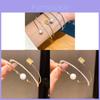 Geometrisches Zirkon-Quadrat-Perlen-Dreilagen-Offenes Armband mit elegantem Finish für modische Bürokleidung
