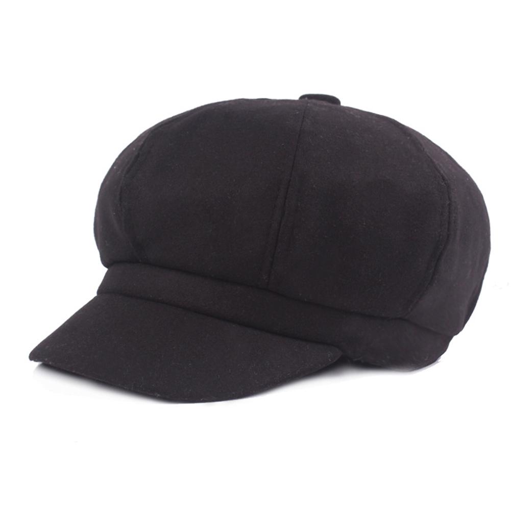 Women Woolen Adjustable Octagonal?Peaked Cap Chic Baseball Hat Gift