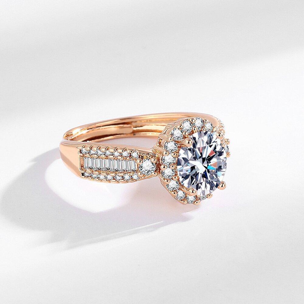 Luxury Large Oval Pigeon Egg Colored Gem Cubic Zirconia Ring High End Inlaid Finger Ring for Women Special Occasion Jewelry Size:Adjustable