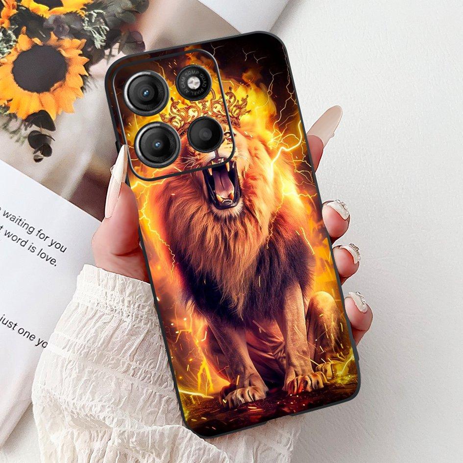 Silicone Case For Motorola Moto G15 G75 2024 Cover Cute Panda Lion Shockproof TPU Phone Cases For MotoG15 MotoG75 G 75 G 15 Etui