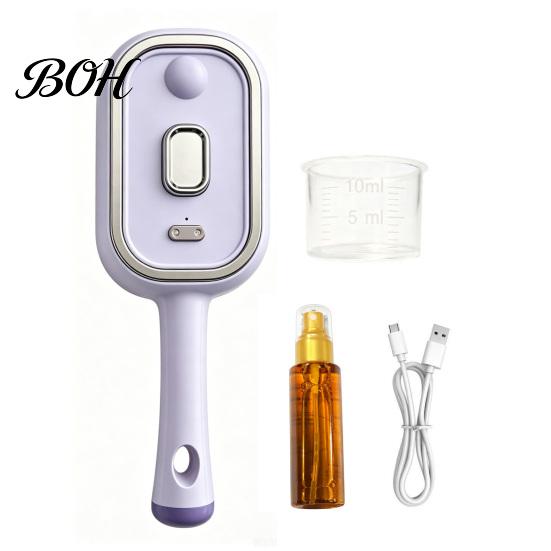 Electric Hair Comb Steam Brush with Essence & Measuring Cup, Rechargeable Anti-Static Scalp Static Reducing Massager Spray Brush, Frizz Control