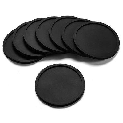 10Cm Round Silicone Coaster Mat Heat Resistant Non-Slip Waterproof Cup Pad for Home Bar Restaurant Use Black Silicone Pad