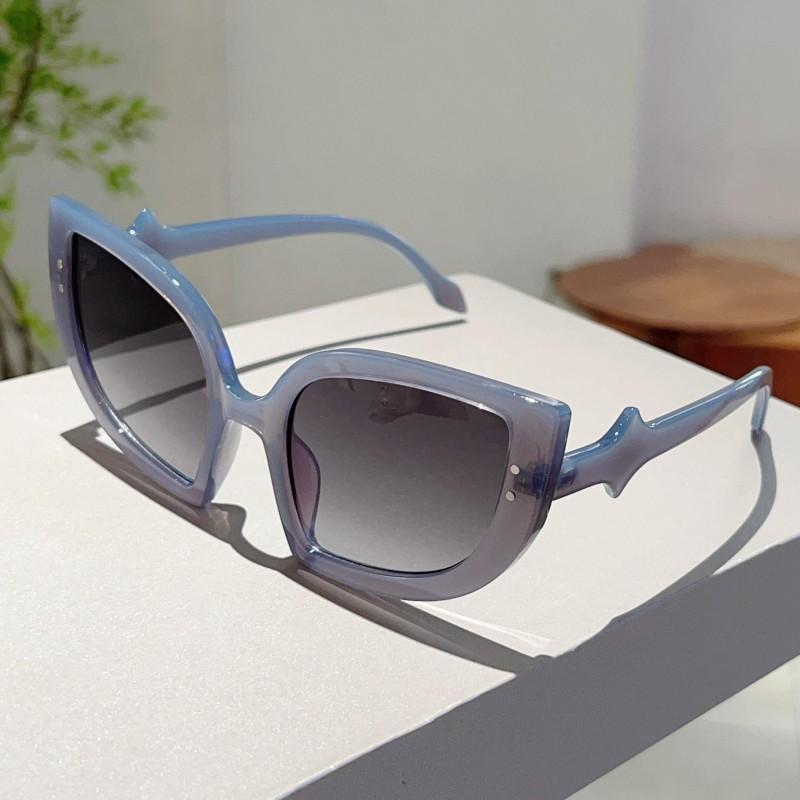 Cat Eye Sunglasses Women Fashion Halloween Party Gradient Decor Shades Trendy Brand Design Candy Color Rim Sun Glasses