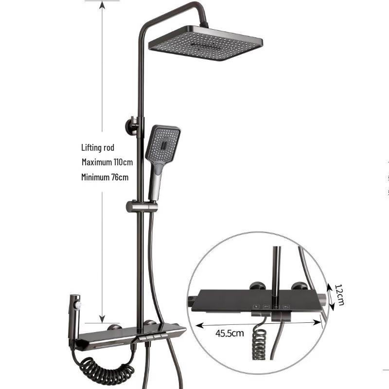 Wall-Mounted Copper Shower Faucet Set