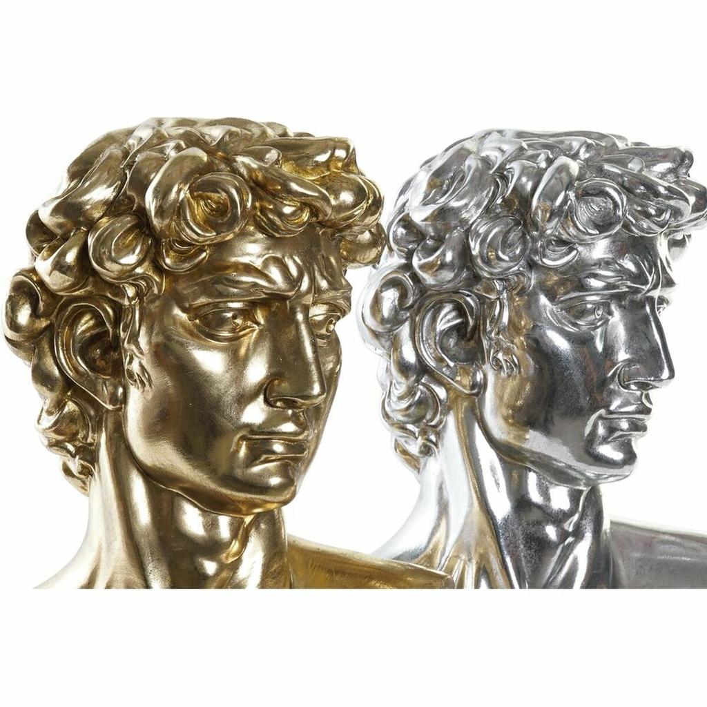 Decorative Figure DKD Home Decor 24.5 X 17.5 X 36 Cm Silver Golden Bust Neoclassical (2 Units)
