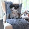 1pc Levi Ackerman Attack On Titan Pillow Case Square Pillow Bedroom Sofa Leisure Comfort Car Living Room Home Decoration 40X40