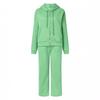 Women's Set Autumn and Winter Casual Sports Solid Color Loose Hooded Sweatshirt Jogging Pants Two-piece Set