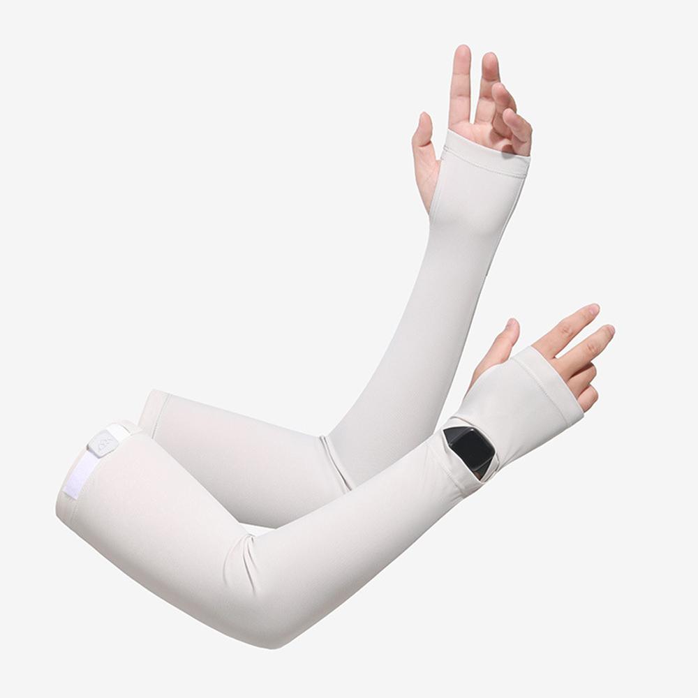 Sommer Herren Eis Seide Ärmel UPF50 Kühlende Armstulpen Outdoor Fahren Atmungsaktiv UV-Schutz Fingerlos Kühlende Armstulpen