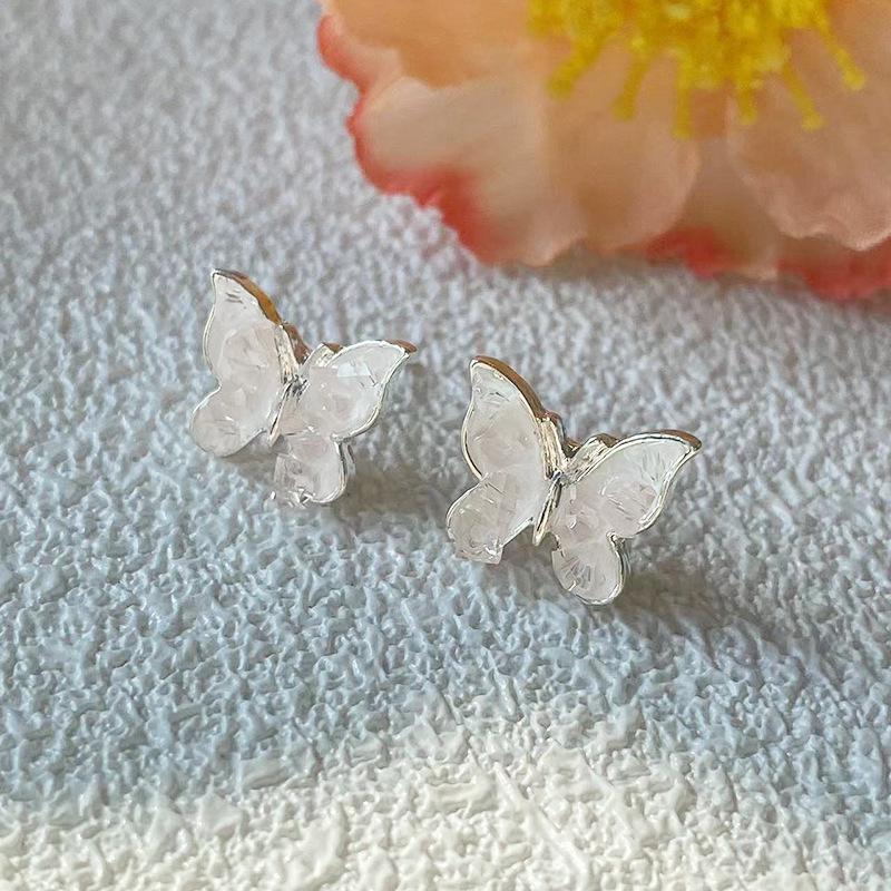 Ice-Blue Gradient Crystal Butterfly Earrings - 2024 New Trendy Design for Women