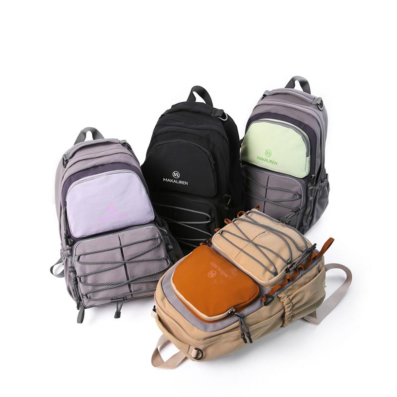 Unisex Outdoor Backpack Color Block Waterproof Backpack