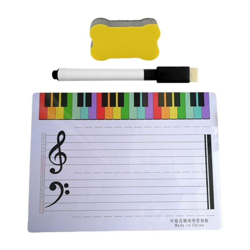 Reusable Music Staff Whiteboard Double Sided Classroom Teaching Aid Erasable Surfaces Ideal For Piano Guitar Lessons 1
