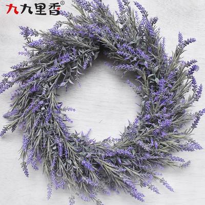Artificial Lavender Wreath Wedding Door Decor Floral Garland Home Party Photography Prop