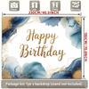 2D Plane 1 Piece of Blue-gold Watercolor Birthday Happy Banner Background Fabric Suitable for Parties Polyester Fabric