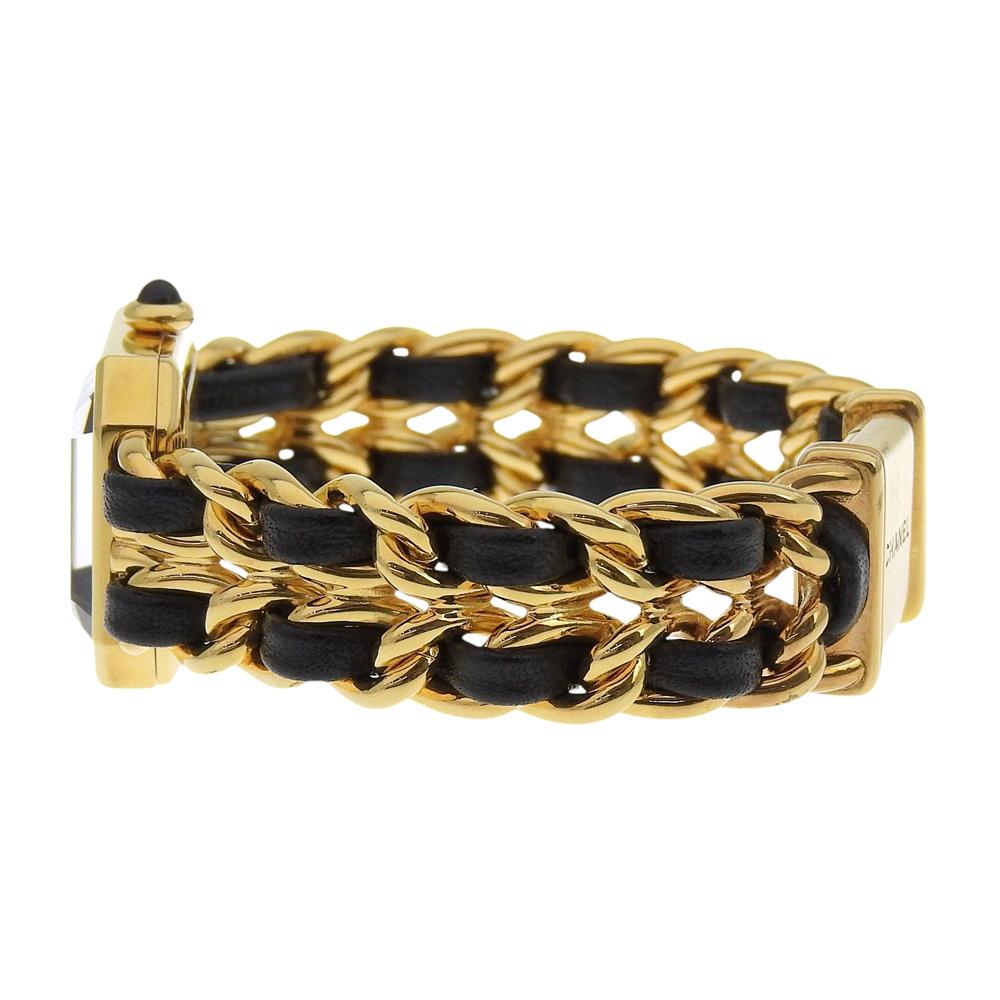 Chanel Premiere S Watches H0001 blackDial Plated Gold/leather Quartz Analog Display Women Used