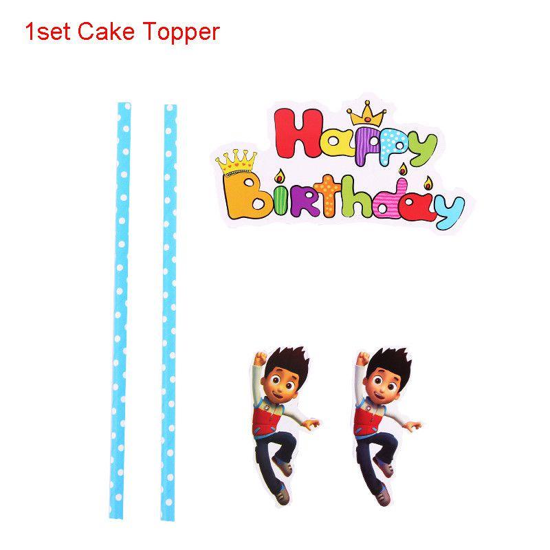 

Щенячий патруль Детская тематическая вечеринка по случаю дня рождения Принадлежности Украшение Одноразовая посуда 1set-Cake Topper