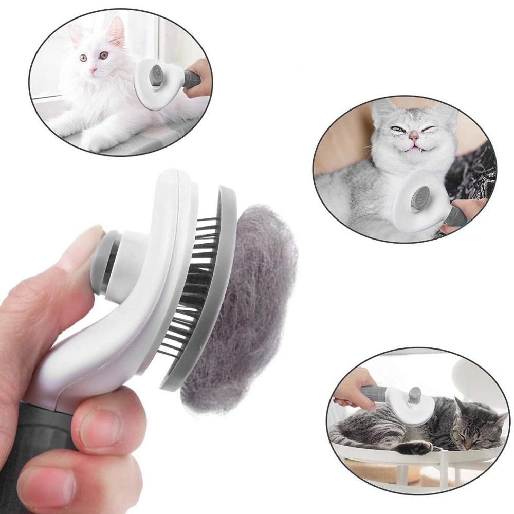 1PC Pet Comb Kartáč pro psy a kočky Samočisticí kartáč na líčení krátkých a dlouhých vlasů Kartáč na vypadávání vlasů
