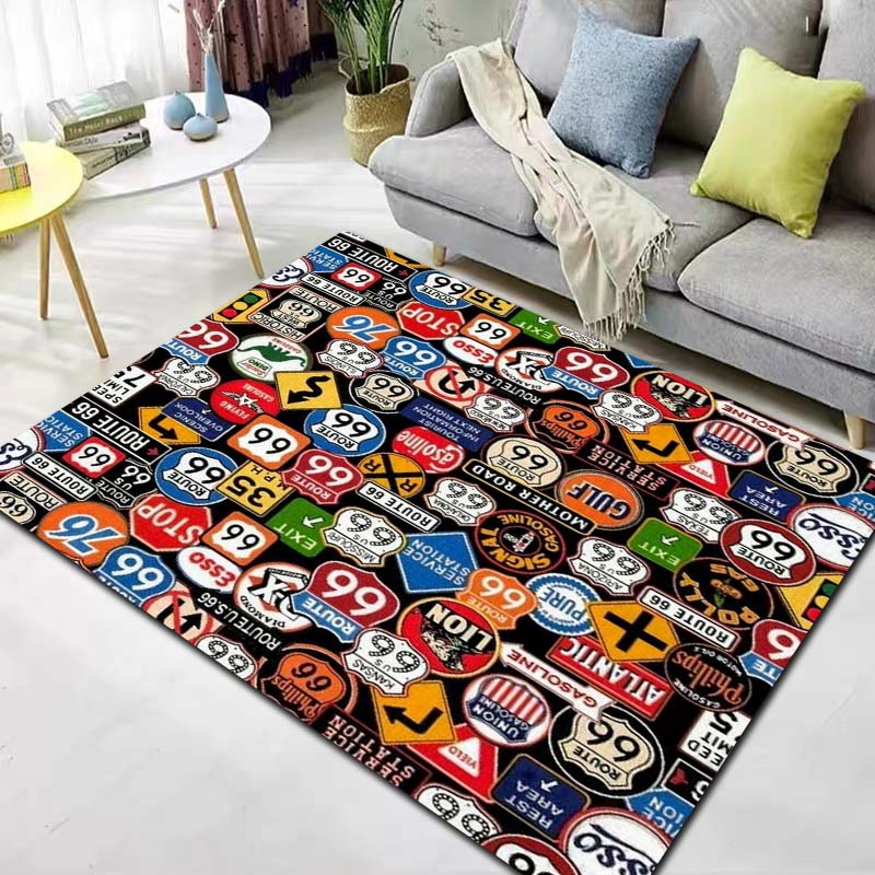 HD Vintage American History Route 66 Mother's Road Carpet Living Room Bedroom Home Decor Kitchen Bathroom Non Slip Carpet Gift