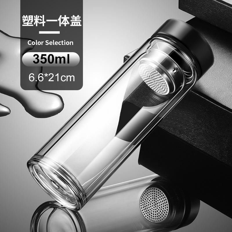 High borosilicate glass double-layer glass water cup high temperature resistant transparent glass teacup double-layer glass ML