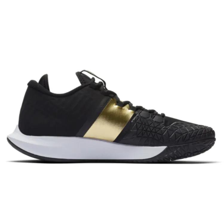 NikeCourt Air Zoom Zero HC 'Black Metallic Gold' (Unisex) Black / Black / Metallic Gold Tennis Shoes AA8018 005