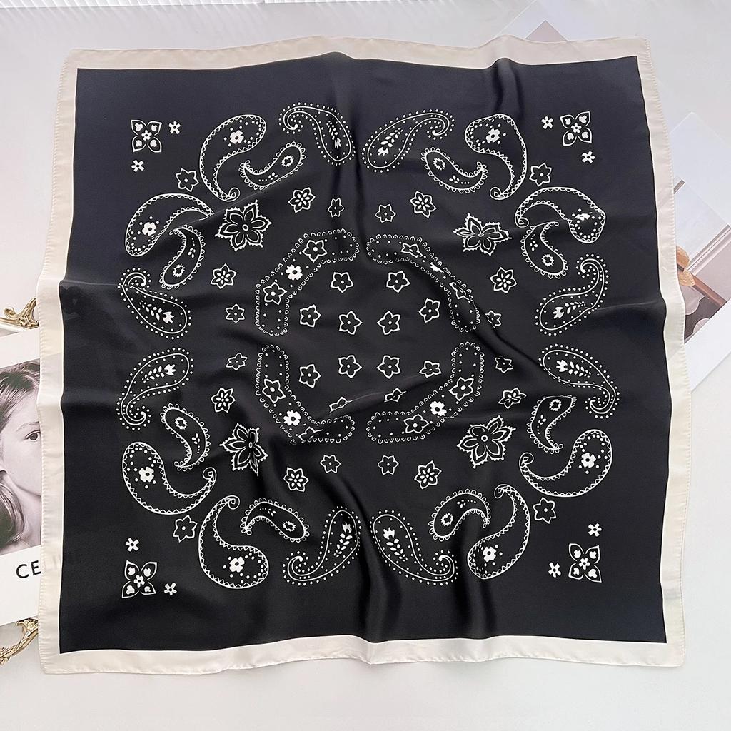 70 Cm Square Scarf Women's Satin Square Print Wrap Foulard Handkerchief Bandanna Neck Hair Skinny Tie Scarves Shawls