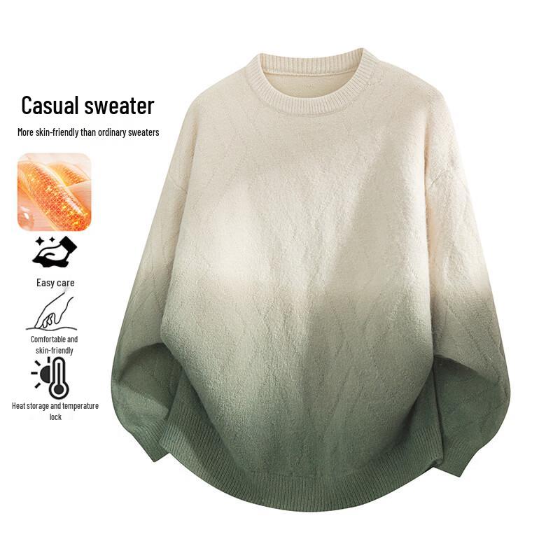 VUUG Korean-Style Gradient Crewneck Knit Sweater