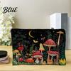 Multi-patterned Fabric Storage Pouch Bag, with Mushroom Star Moon Print, Lightweight Travel Toiletry Bag Wear-Resistant Cosmetic for Menstrual
