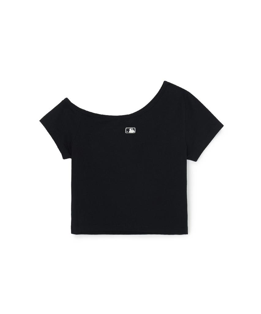 Emelbi Women'S Basic Off-Shoulder Short Sleeve T-Shirt Ny (Black)