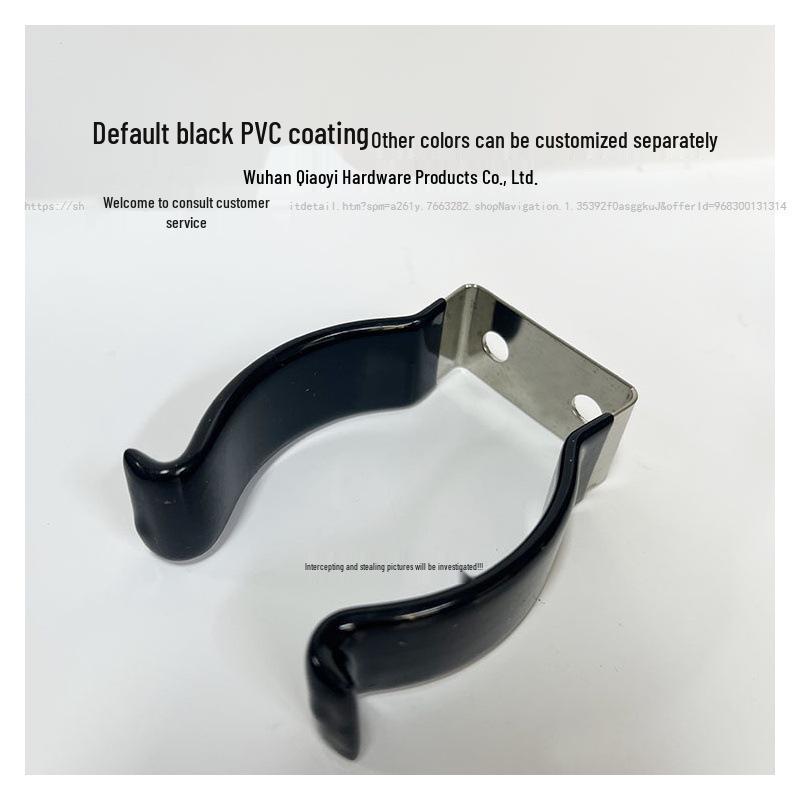 In-Stock Rubber-Coated Hose Clamp: Elastic Pipe Clip with U-Opening, Spring Steel, Manganese Steel Construction for Water and Lamp Tubes