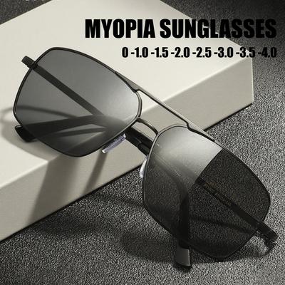 Occhiali da Pilota per Miopia da Uomo Polarizzati Protezione UV Occhiali da Sole da Guida Antiriflesso Occhiali per Lontano Diottria Fino a -4.0