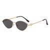 New high-end sunglasses UV-proof metal polygonal sunglasses women's retro fashion show thin sun protection