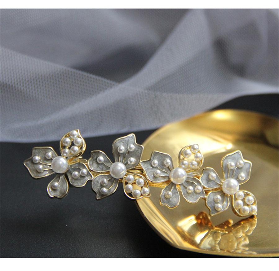 Koreanische Seniorenmode Tropföl Kristall Perle Haarspangen Elegant Damen Haarspangen Haarnadeln Haarklammern Kopfbedeckung Haaraccessoires