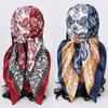 90*90CM Classic Paisley Print Square Scarf Soft Satin Bandana Vintage Windproof Head Wrap Casual Shawl Travel Beach Towel