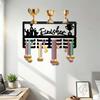 Wrought Wall Mounted Holder with Hooks for Displaying Awards and Decor