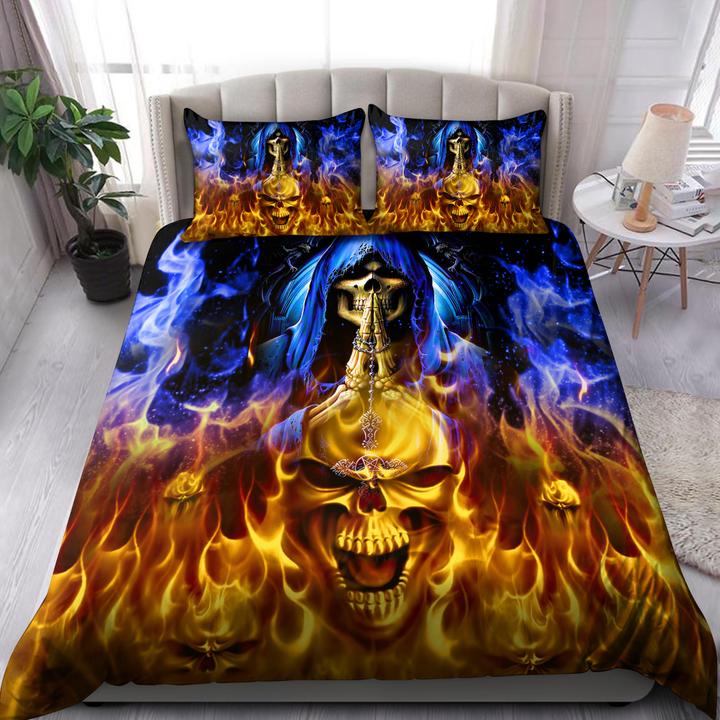 Skull Printed Bedding Set Duvet Cover Soft Comforter Cover Sets Gift for Dad