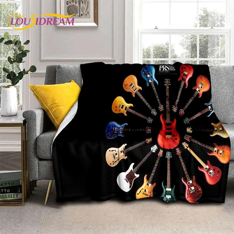 Cobertor de Guitarra Elétrica Baixo Guitarra Clássica, Manta para Casa Quarto Cama Sofá Piquenique Escritório Caminhadas Lazer Cobertura para Sesta Infantil
