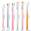 6Pcs Candy Color Nail Art Brushes Painting Nail Design Pen Detail Brush Phototherapy Gel Pen Drawing Tool Manicure Pen