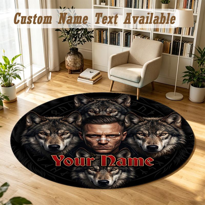 Round Rug Custom NameKontra K Pattern Non Slip Carpet Home Floor Decor