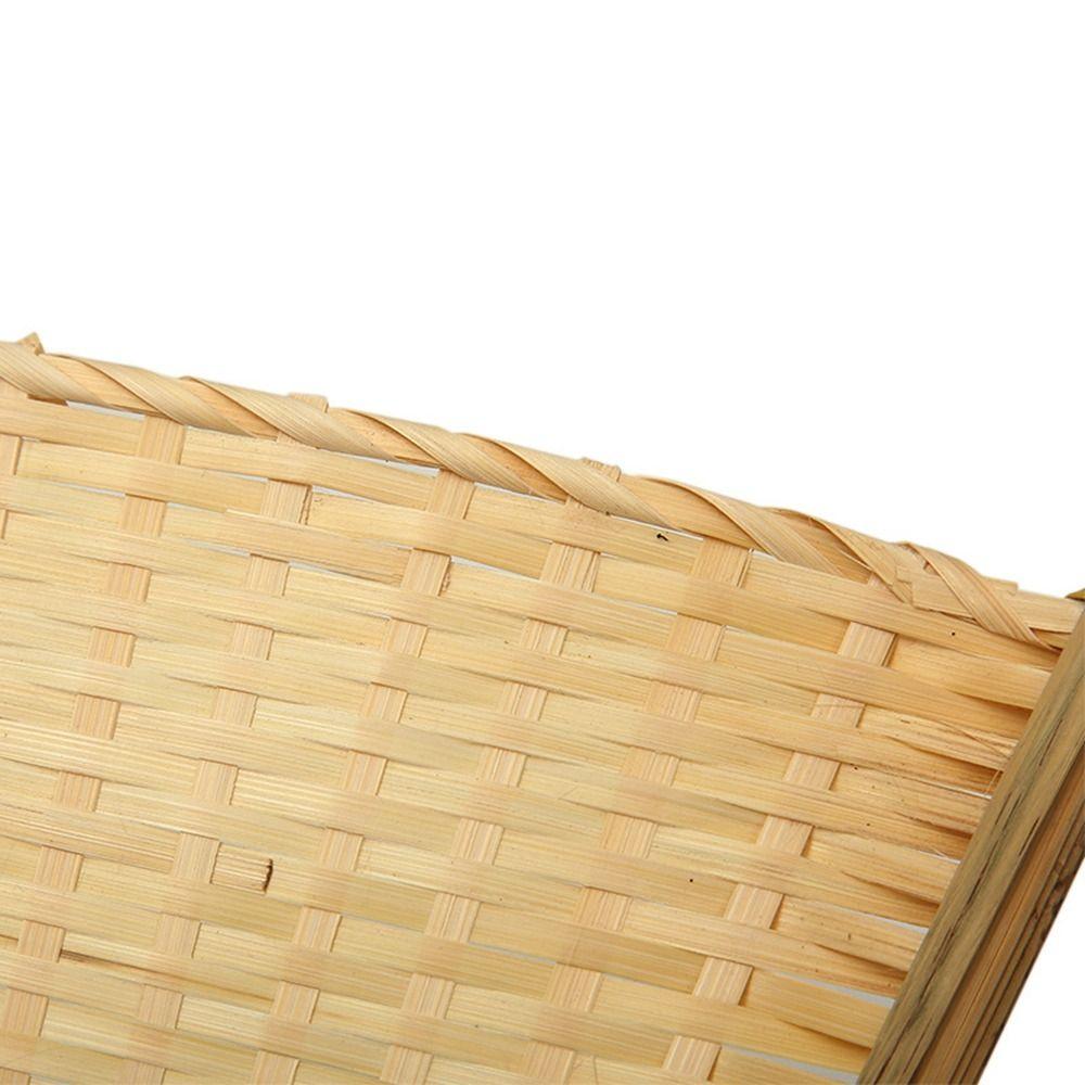 Handwoven Handmade Knitted Tasteless Kitchen Supplies Bamboo Basket Vegetable Storage Tray Dustpans