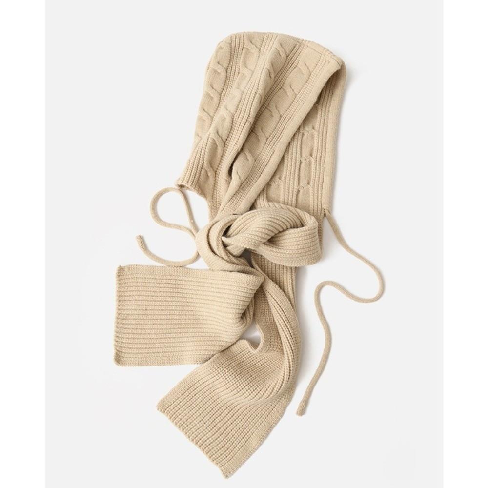 New Winter Warm Shawl Balaclava Hats Integrated Thicken Beanies Caps Ear Protection Soft Hooded Scarf